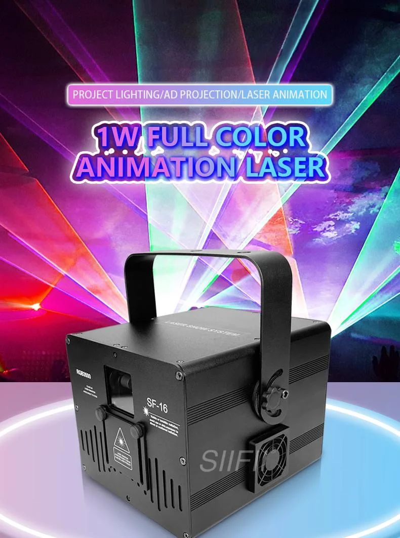 Professional 1W 2W 3W 4W 5W 6W 3D Animation Laser Projector RGB Laser Stage Lighting Disco DJ Laser Light for Night Club