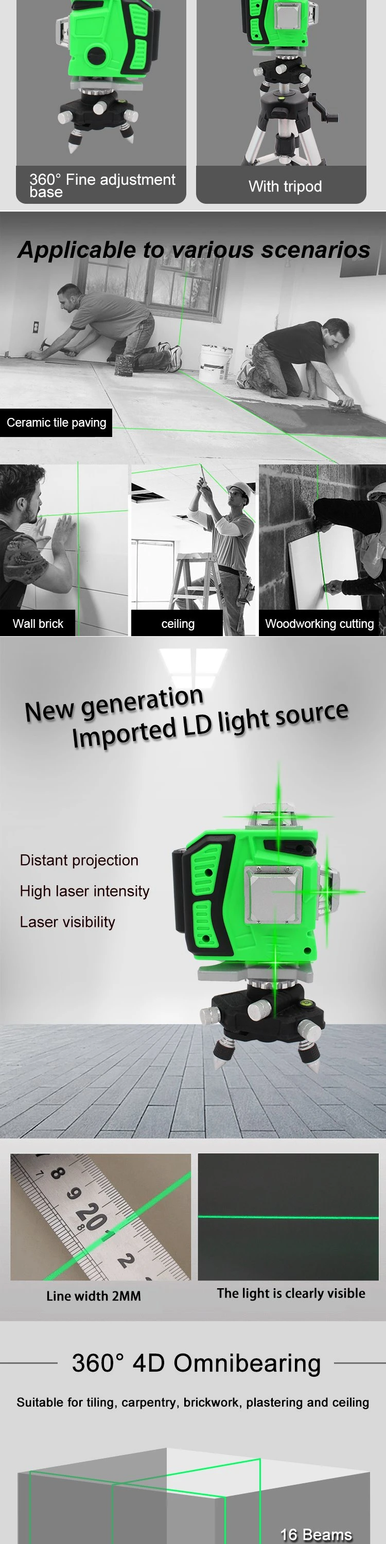 4D Green Beam Self Leveling Laser